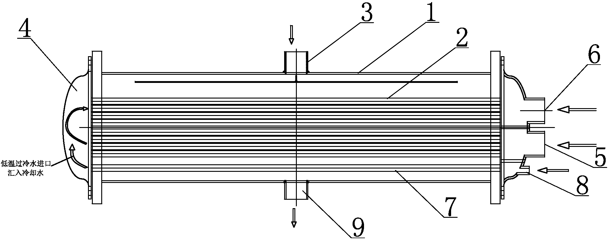 捷邦实用新型专利--管壳式冷凝器下端加设过冷度段
