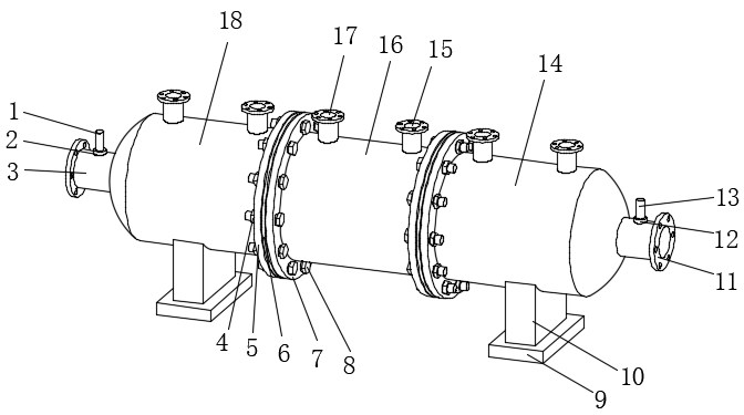 捷邦实用新型专利：一种一体化三机管壳冷凝器